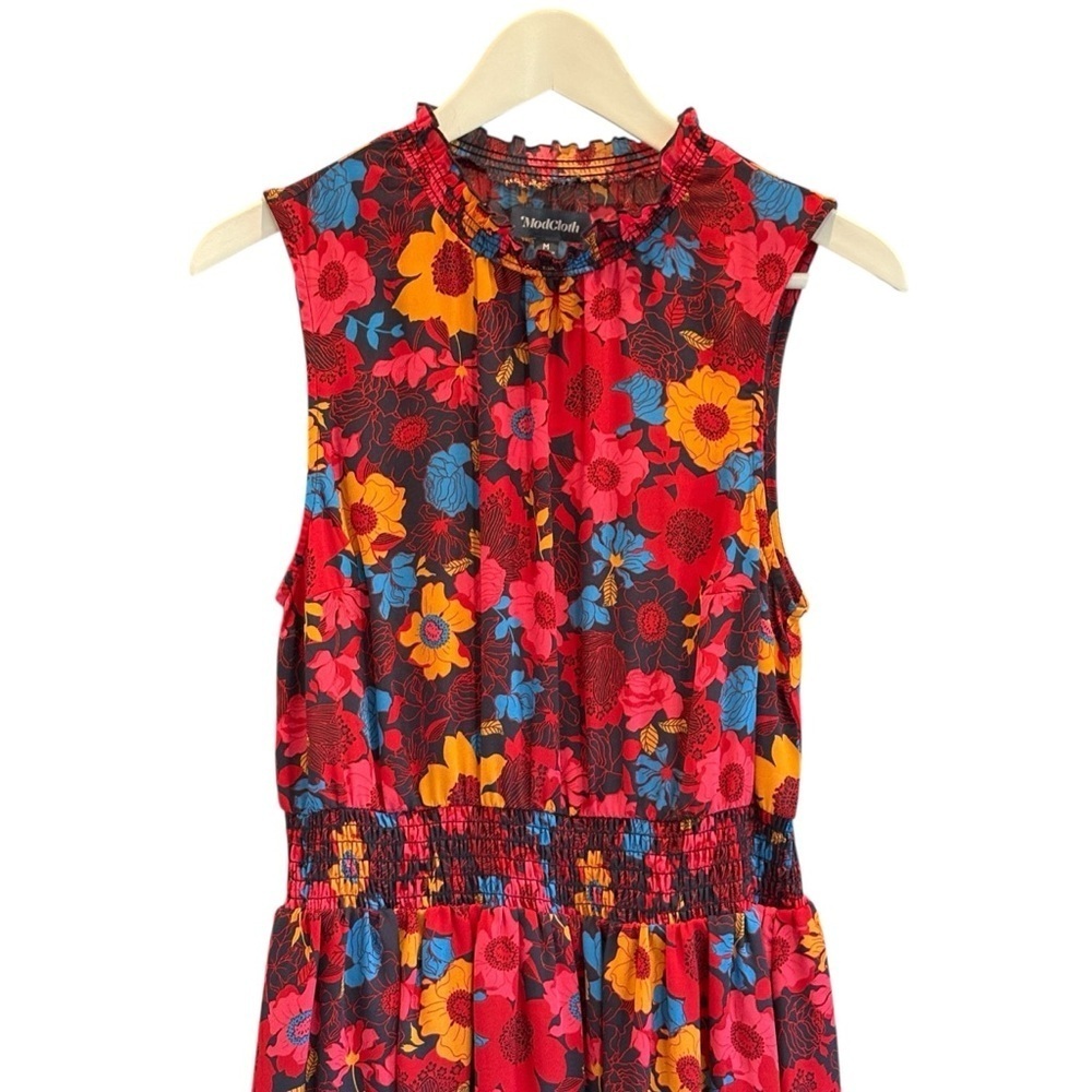 Modcloth Floral Midi Sleeveless Flowy Dress Size Medium - Picture 3 of 9
